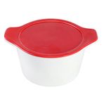 Porland Cookland Isıya Dayanıklı 1.4 lt Porselen Kırmızı Kapaklı Derin Tencere
