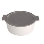 Porland Cookland Isıya Dayanıklı 2.1 lt Porselen Koyu Gri Kapaklı Derin Tencere
