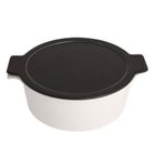 Porland Cookland Isıya Dayanıklı 2.1 lt Porselen Siyah Kapaklı Derin Tencere