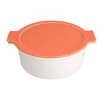 Porland Cookland Isıya Dayanıklı 2.1 lt Porselen Turuncu Kapaklı Derin Tencere
