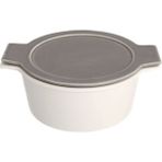Porland Cookland Isıya Dayanıklı Koyu Gri 1.3 lt 26 cm Beyaz Kapaklı Derin Tencere