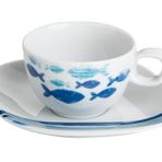 Porland Deep Blue Desen3 Tabaklı 285 cc Çay Fincanı
