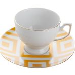 Porland Desen 4 Sarı 170 cc Morocco Tabaklı Çay Fincanı
