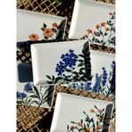 Porland Flower Garden 6 Kişilik Kare Pasta Tabağı 18X13CM 04PPO000225 - Çok Renkli