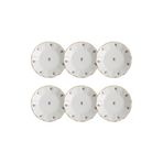 Porland Hercai Çay Tabak 11 cm, Porselen, 6'lı Set, Beyaz