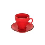 Porland Heritage Standard Seasons Kırmızı Tabaklı 300 cc 6 Adet Çay Fincanı