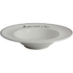 Porland Hope 26 cm Beyaz Porselen Çukur Servis Tabağı – All You Need Is Love Yazılı Tekli Tabak
