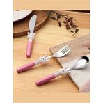 Porland Mini Rabbit Pembe Çocuk Çatal Bıçak Takımı - Çok Renkli