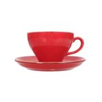Porland More Grace Seasons Kırmızı Tabaklı 365 cc 6 Adet Çay Fincanı