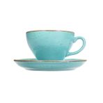 Porland More Grace Seasons Turkuaz 365 cc 6 Adet Tabaklı Çay Fincanı