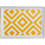 Porland Morocco Desen 4 Sarı 18x13 cm Porselen Kahvaltı Tabağı