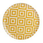 Porland Morocco Desen 4 Sarı 28 cm Porselen Düz Tabak