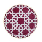 Porland Morocco Desen5 Fuşya 17 cm 6 Adet Düz Tabak