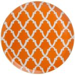 Porland Morocco Turuncu Desen 3 28 cm Porselen Düz Tabak