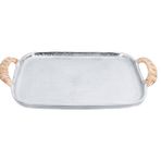 Porland Nora 38x25x4 cm Silver Tepsi