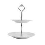 Porland Queen Platin 2 Katlı 21 cm Kurabiye Tabağı
