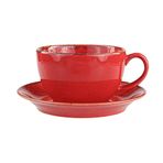 Porland Seasons 370 cc 6 Adet Kırmızı Tabaklı Çay Fincanı