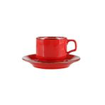 Porland Seasons Kırmızı 190 cc Tabaklı Çay Fincanı
