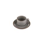 Porland Seasons Koyu Gri 190 cc 6 Adet Tabaklı Çay Fincanı