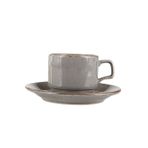 Porland Seasons Koyu Gri 190 cc Tabaklı Çay Fincanı