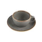 Porland Seasons Koyu Gri 250 cc Tabaklı Çay Fincanı
