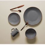 Porland Seasons Koyu Gri 4 Parça Tek Kişilik Yemek Takımı