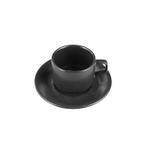 Porland Seasons Siyah 190 cc Tabaklı Çay Fincanı