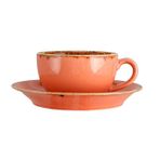 Porland Seasons Turuncu 250 cc Tabaklı Çay Fincanı