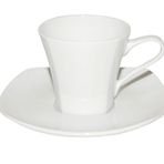 Porland Square Beyaz 200 cc Tabaklı Çay Fincanı