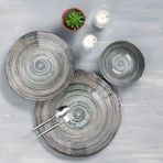 Porland Stoneware Vintage 3 Parça Tek Kişilik Yemek Takımı