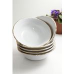 Porland Yaldızlı 13 cm 6lı Porselen Kase