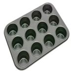 Porlisma Muffin Kek Kalıbı Teflon 12'li - Siyah