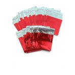 Poros Store Hediye Paketi 7x9cm 1 Adet Kendinden Bantlı Yapışkanlı Metalize Hediye Poşeti Kırmızı