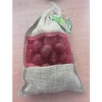 Porpora Shop Jüt Çuval, Organik Ceviz Çuvalı, Jüt Fındık Çuvalı, Jüt Kestane Çuvalı, 21 Cm-22 Cm, 1 kg Ürün Taşır, 10 Adet, Kırmızı ve Sarı Fileli - Naturel