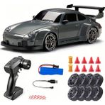 Porsche 911 Drift 4x4 Uzaktan Kumandalı 1:24 Şarjlı Rc Araba 2.4ghz 4WD 20KM/S Mor - Gri