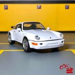 Porsche 911 Turbo 1/36 Ölçek *c&c Model Garage* Çek Bırak Diecast Metal Model Oyuncak Araba - Beyaz