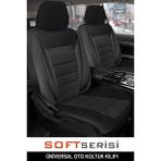 Porsche Cayenne Uyumlu Tam Set Tay Tüyü Oto Koltuk Kılıfı Soft Siyah