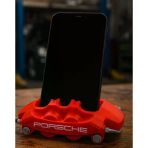 Porsche Logolu Fren Kaliperi Telefon Standı - 3D Yazıcı Masaüstü Tutucu - Otomobil Tutkunu Hediyesi