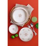 Porselen Flow Premium Özel Seri 24 Parça 6 Kişilik Bone Yemek Takımı (Desen Atmama Garantili)