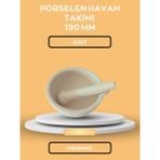 Porselen Havan Takımı 190 mm - Krem - 260*190*40mm