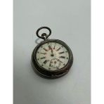 Porselen Kadran Kurmalı Gümüş Kasa Cep Saati 48Mm 2.El (Arızalı)