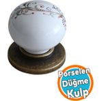 Porselen Kulp Cicekli Dugme Mobilya Mutfak Dolabi Cekmece Dolap Kulplari Kapak Kulpu Kulbu