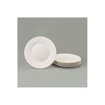 Porselen Liana 6'Lı Servis Tabağı - Krem - 25 Cm