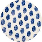 Porselen Madre Pasta Tabağı - Mavi - 19 cm - Çok Renkli - TEK EBAT