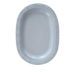 Porselen Servis Tabağı Seti 4'lü – Oval Şık Desenli Beyaz Tabak – 24x17 cm – Sunum Mezeler Tatlı İçin Uygun