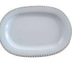 Porselen Servis Tabağı Seti 4'lü – Oval Şık Desenli Beyaz Tabak – 30x21 cm – Büyük Boy Sunum Mezeler Tatlı İçin Uygun