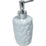 Porselen Sıvı Sabunluk- Çakıl Taşı Modelli/ 17 cm - Kırık Beyaz