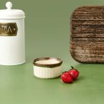 Porselen Sufle Kabı - Yeşil - 9 cm - TEK EBAT - Renkli