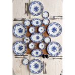 porselenden Antique deep azul 19 Parça 6 Kişilik Porselen Kahvaltı Takımı mavi çiçek desenli