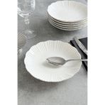 porselenden Aura Gümüş 6 kişilik 21 cm Premium Porselen Çukur Yemek Tabağı Takımı